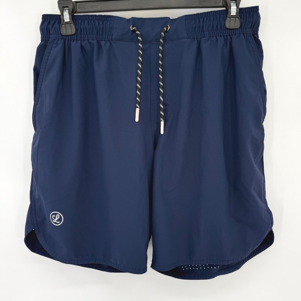 Legends Luka Shorts Men M Navy Blue Athletic 7" Inseam Laser Cut Reflective